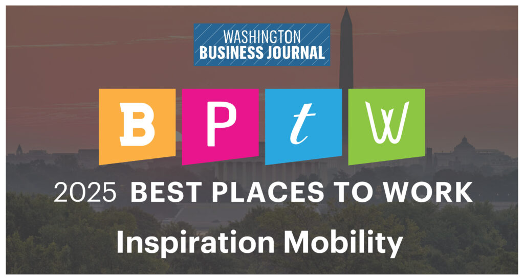 Inspiration Mobility Wins Washington Business Journal’s ‘Best Places to Work’ for Second Year in a Row