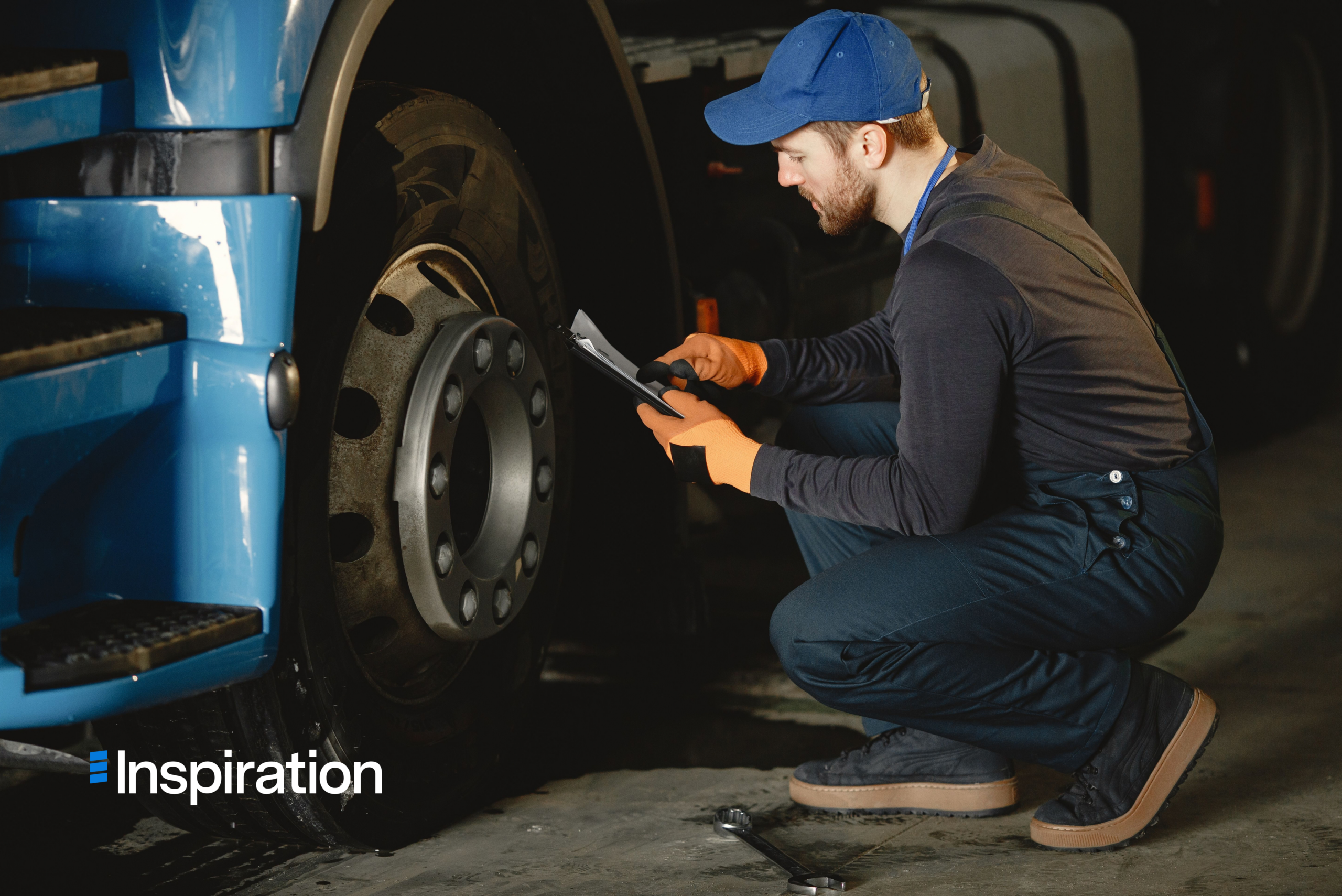Fleet technician using predictive maintenance alerts to reduce fleet downtime